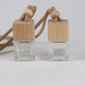 5ml 8ml Square Car Perfume Pendant Essential Oil Split Bottle Car Mounter Aromatherapy Bottle