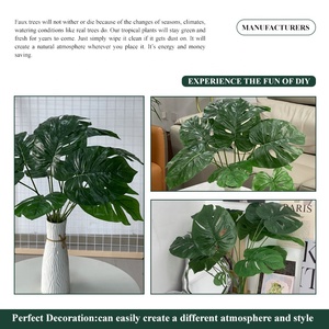 Bán buôn cây nhân tạo trong chậu màu xanh lá cây nhân tạo cây xanh lá cây cây bonsai mà không cần nồi cho trang trí nội thất - Product Image 5