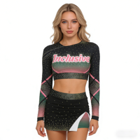 Uniforme de cheerleading pour filles OEM, style Y2K, esthétique color block, tissu extensible et respirant, pour équipes scolaires, performance AB
