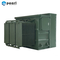 Transformateur triphasé Pearl Electric 500-2500 KVA à faible perte de puissance, en coffret acier, pour un fonctionnement sûr et une alimentation stable, monté sur socle.