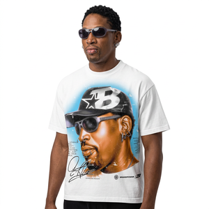 <b>Men's</b> White Short Sleeve T-Shirt Silk Screen Printed Street Style <b>Turtleneck</b> Regular Fit Cotton Jersey Photo Print Front Logo - Product Image 6