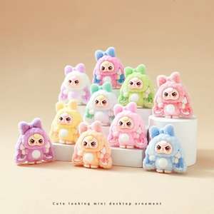 <span class=keywords><strong>Mini</strong></span> figurine de lapin en peluche 3D de bureau, kawaii, surprise mystère, sac surprise, figurines mignonnes, jouets pour enfants, collection de cadeaux - Product Image 3