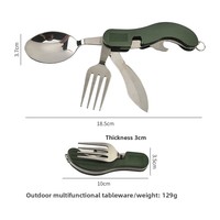 Ensemble de couteau, fourchette, cuillère et baguettes pliables pour l'extérieur ; Kit de couverts de camping portable multifonctionnel détachable en acier inoxydable moderne