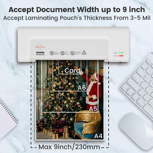 Machine à plastifier thermique blanche personnalisée de 9.5 pouces <span class=keywords><strong>pochette</strong></span> bon marché document froid et chaud affaires maison carte de crédit plastifieuse - Product Image 2