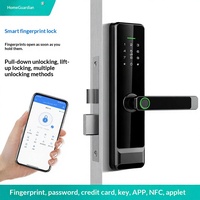 Serrure intelligente en alliage d'aluminium de haute qualité, déverrouillage par empreinte digitale, mot de passe, carte IC, application, télécommande pour portes en bois