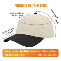 Gorra de Béisbol Unisex con Más de 50 Colores, Estilo Y2K, Dos Tonos, 100% Algodón Twill, Bordado 3D, Cierre a Presión, Logotipo Personalizado
