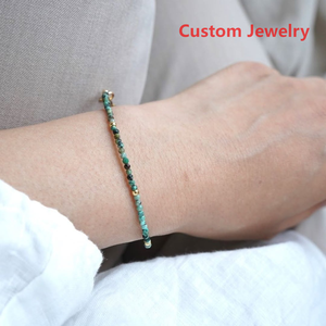 Pulsera <span class=keywords><strong>de</strong></span> Piedras Naturales Personalizada, Pulsera <span class=keywords><strong>de</strong></span> Piedras Semipreciosas, OEM ODM, Joyería Curativa Chapada en <span class=keywords><strong>Oro</strong></span> al por Mayor - Product Image 1