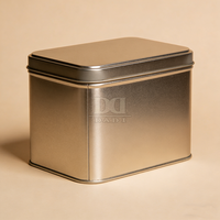 Boîte d'emballage rectangulaire en fer blanc de qualité alimentaire, personnalisable en gros, pour biscuits, chocolats, bonbons, cadeaux