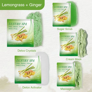 Kit de pédicure spa en 5 étapes en boîte, parfum naturel citronnelle gingembre, produits de spa pour les pieds de luxe, fournisseur de salon de manucure et de spa - Product Image 3