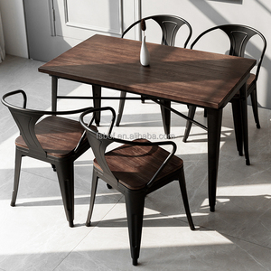 Mesa y Sillas de Comedor de Hierro Forjado Estilo Industrial, Silla de Hierro Resistente a la Oxidación y Mesa Sólida de Calidad que Dura 30 Años - Product Image 4