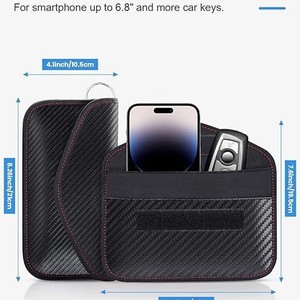 Estuche <span class=keywords><strong>Bloqueador</strong></span> de Señal para Llaves de Auto, Impermeable, de PU, Protección RFID, Marca Faraday Fashion - Product Image 2