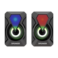 Haut-parleur de jeu LED RVB, système de son home cinéma, USB PC RVB, haut-parleur filaire USB en plastique pour ordinateur