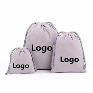 Bolsa con cordón de algodón con logotipo impreso personalizado, regalos promocionales, bolsa de ropa de joyería - Product Image 4