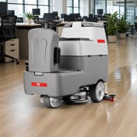 Fregadora Secadora de Suelos con Operador a Bordo Personalizada, OEM ODM Directo de Fábrica, Máquina de Limpieza de Doble Cepillo de 550mm, Batería de 24V, Tanque de 70L 80L