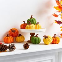 Mini-décors tricotés et crochetés faits main en gros, petites citrouilles artisanales pour Halloween, décoration de maison, cadeaux et accessoires