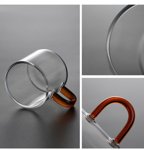 56H all'ingrosso di vetro di alta borosilicato colorato <span class=keywords><strong>tazze</strong></span> <span class=keywords><strong>da</strong></span> tè con maniglie per uso domestico resistente alle alte temperature - Product Image 2