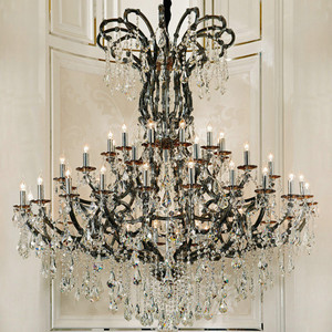 Phong cách Châu Âu Đèn chùm vàng Chrome đám cưới nến pha lê Đèn chùm khách sạn phòng khách sang trọng Đèn - Product Image 5