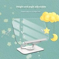 Support de lecture rotatif à 360 degrés en métal BONERUY R22, pliable pour un rangement facile, pour tablettes et ordinateurs portables pour enfants au bureau