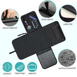 Huyo Waterproof <b>Foldable</b> & Multifunction Baby Travel Diaper <b>Changing</b> Pad Portable Diaper <b>Changing</b> <b>Mat</b> Kids' Storage Organizer - Product Image 4