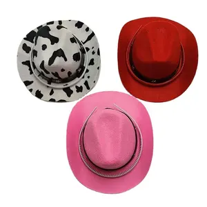 Customizable logo new woolen material of western cowboy hat Party Christmas hat for a dog pet accessories