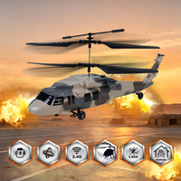 Hélicoptère militaire RC 2,4 GHz avec vol stationnaire automatique, décollage et atterrissage à une touche, mode de combat infrarouge, jouet hélicoptère camouflage pour enfants