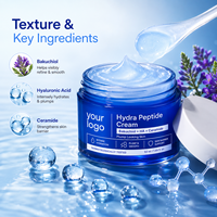 Crème Visage Hydratante Longue Durée Peau Douce et Lisse Routine Quotidienne Vente en Gros Usine Faible MOQ Bakuchiol Céramide Hydra Peptide