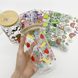 Tùy chỉnh UV dtf kết thúc tốt đẹp chuyển Sticker DIY không thấm nước mạnh mẽ độ nhớt sticker cho ly chai lon - Product Image 2