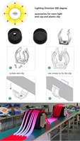 Tube néon flexible en silicone LED DMX noir 360°, lumières DJ programmables, tube néon D22 pour festivals de musique et raves