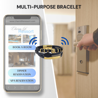 Bracelet NFC Luxueux en Coque de Noix de Coco, Bande Intelligente NFC pour Hôtels et Entreprises, Cadeau de Vacances, RFID 13.56MHZ Personnalisé 213 215 216
