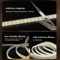 Bande LED haute tension AC 220V sans driver, découpable, en silicone extrudé, IP67, haute efficacité lumineuse pour chantier de construction