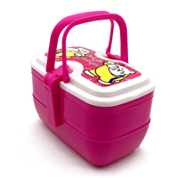 Boîte à lunch bento mignonne, empilable à deux niveaux, sans BPA, compatible micro-ondes, en plastique, pour adultes et enfants, idéale pour le camping