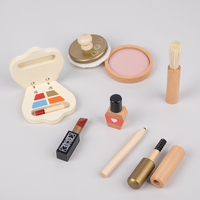 Table de Maquillage en Bois de Haute Qualité pour Enfants, Jouets d'Imitation, Trousse de Cosmétiques pour Filles, Ensemble de Maquillage Petite Princesse