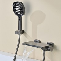 Mitigeur de bain moderne et minimaliste en laiton, robinet de baignoire apparent, ensemble de douche monocommande chaud-froid, style cascade à débit élevé