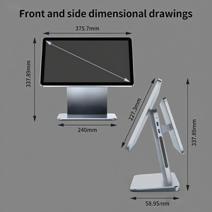 Giá bán buôn tùy chỉnh logo-15.6 inch Hợp kim nhôm i5 8G + 128G không quạt POS hệ thống bán hàng tùy chỉnh tiền mặt đăng ký POS - Product Image 4
