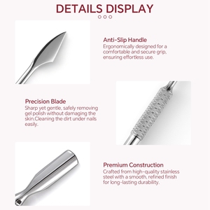 KADS Repousse-cuticules double face en acier inoxydable pour éliminer les peaux mortes, outil de nettoyage et d'entretien des ongles - Product Image 6