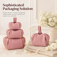 Sac de rangement à fermeture éclair en cuir PU de haute qualité pour produits de soin et accessoires capillaires, avec poignée, pochette de luxe rose en cuir PU pour maquillage et parfums