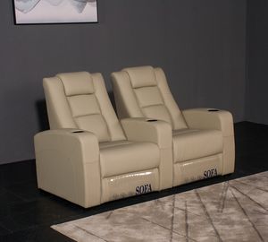 Ensemble de canapés inclinables en cuir véritable pour home cinéma moderne de Foshan, meubles de salon, sièges de home cinéma - Product Image 4