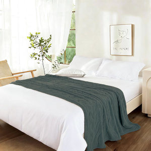 Manta Moderna de Color Sólido Simple, de Poliéster y Felpa de Coral, Suave al Tacto, Decorativa para Sofá, Sala de Estar - Product Image 1