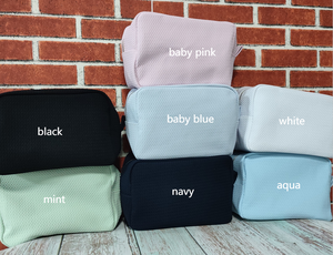 حقيبة مستحضرات تجميل بنسيج الوافل بدون رسوم جمركية، شحن مجاني من مستودع الولايات المتحدة D260 - Product Image 6