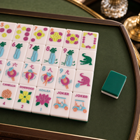 Ensemble de tuiles de mahjong américaines en acrylique personnalisées en gros, 160 pièces, double couche, vert Verve, jeu de mahjong luxueux et élégant, cadeau