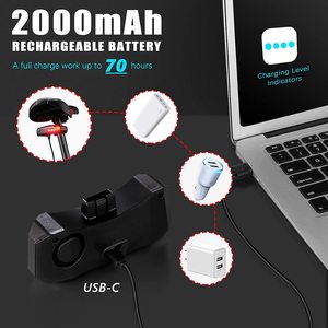 Luces LED para Bicicleta a Prueba de Agua IP65, Recargables, Luz Trasera, Alarma de Seguridad para Bicicleta, Venta Caliente de Fábrica - Product Image 5