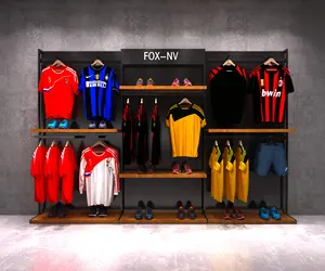 Tienda de ropa deportiva personalizada de fábrica de China, accesorios de diseño interior, tienda de marca de lujo, estante de exhibición de ropa deportiva