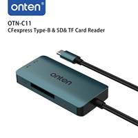 ONTEN BLG-C11 Pembaca Kartu CFexpress Tipe-B USB3.2 Kecepatan Tinggi 10Gbps 3-in-1 Tipe-C SD/Micro SD/TF Paduan Aluminium Tersedia di Stok