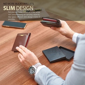 Custom Your Logo Mens <b>Wallet</b> Slim Front Pocket <b>RFID</b> <b>Blocking</b> Money Clip Leather <b>Wallet</b> - Product Image 3