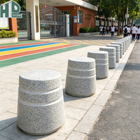 Piliers de sécurité extérieurs en granit G603 blanc sésame, vente directe usine, pour parkings et projets routiers