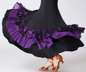 Jupe <span class=keywords><strong>de</strong></span> danse <span class=keywords><strong>flamenco</strong></span> <span class=keywords><strong>de</strong></span> haute qualité, deux couches, robe <span class=keywords><strong>de</strong></span> ventre en satin, longue et ample, moderne, pour la danse <span class=keywords><strong>de</strong></span> salon, la fête, la performance <span class=keywords><strong>de</strong></span> danse pour femmes - Product Image 2