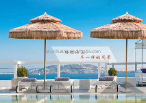 Populaire Hôtel Bistro Patio Jardin Paille Parapluie Extérieur Hawaii Parasol Chaume <span class=keywords><strong>Plage</strong></span> Soleil Parapluie - Product Image 2