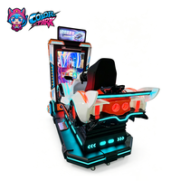 Simulateur de course VR coloré pour parc d'attractions, machine de jeu de conduite automobile 9D à mouvement, équipement d'arcade de course en réalité virtuelle pour centre d'arcade