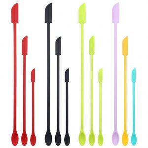 Non-Stick Silicone Luxury Heat Resistant Silicon Custom Kitchen Cosmetic Bottle Jam Jar Double-head Scraper Mini Spatula Set - Product Image 2