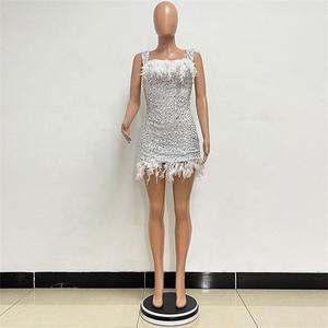 Ropa de mujer Noche Mini Prom Hombro Club Corto Bodycon Elegante Lentejuelas Brillantes Vestido de fiesta - Product Image 5